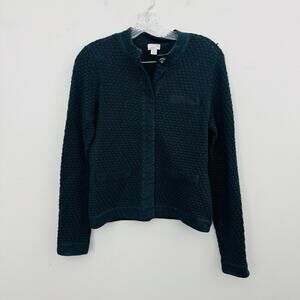 Caslon Black Knit Long Sleeve Button Up Cardigan Women’s Size M Petite
